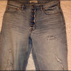 Free people high waisted distressed jeans size 27